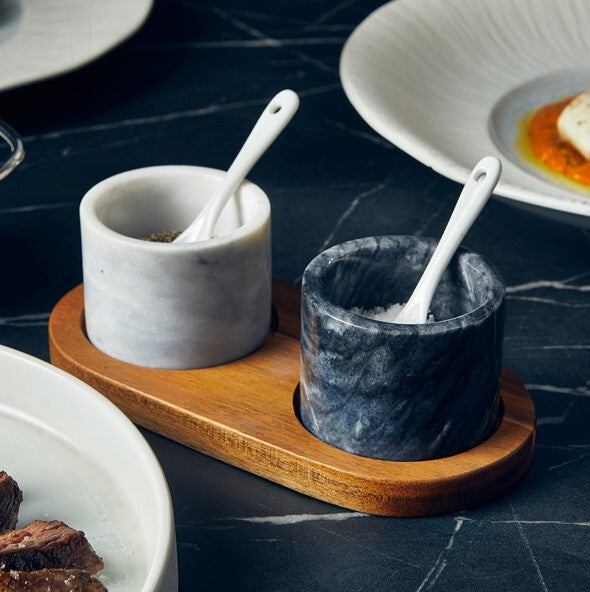 Marble Salt & Pepper Pot Set