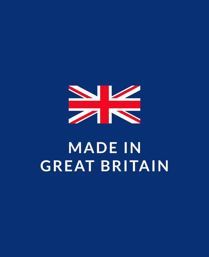 Union Jack flag with 'Made in Great Britain' text on a blue background