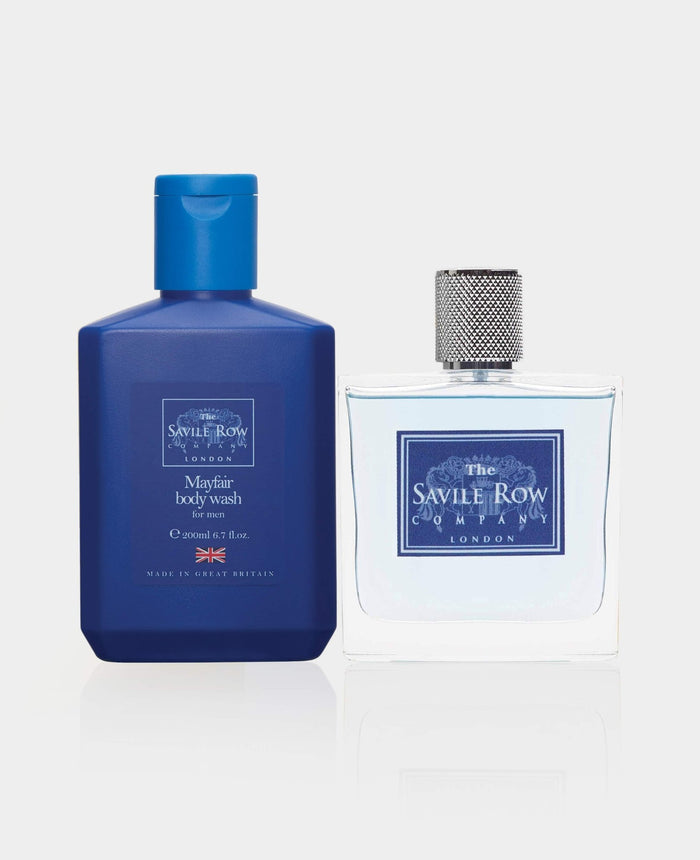 Men's Mayfair Eau de Parfum Fragrance & Body Wash Set out of box