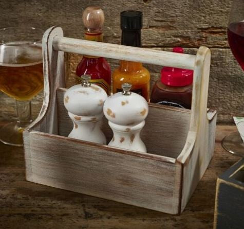 Medium Wooden Table Caddy 20 X 14.4 X 18cm