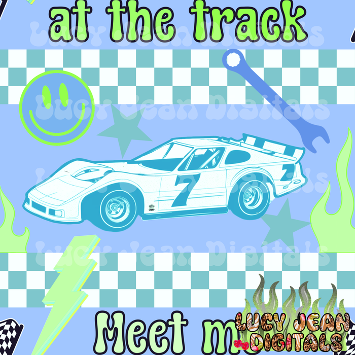 Meet me at the track car blue Seamless File