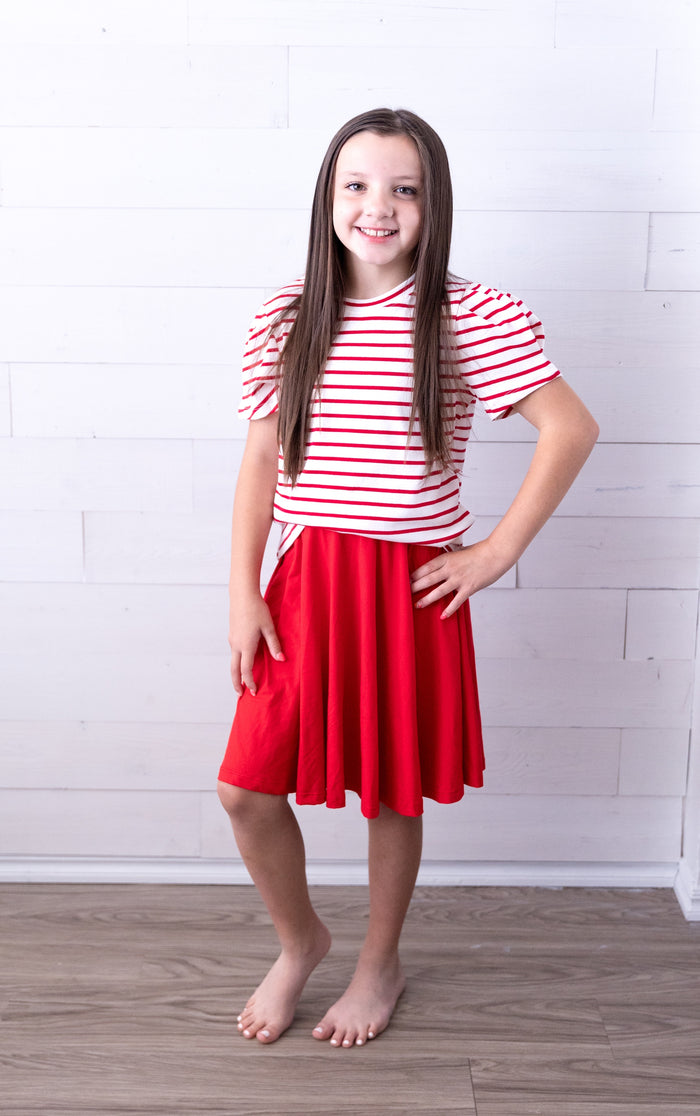 Mila & Rose Twirl Skort Red
