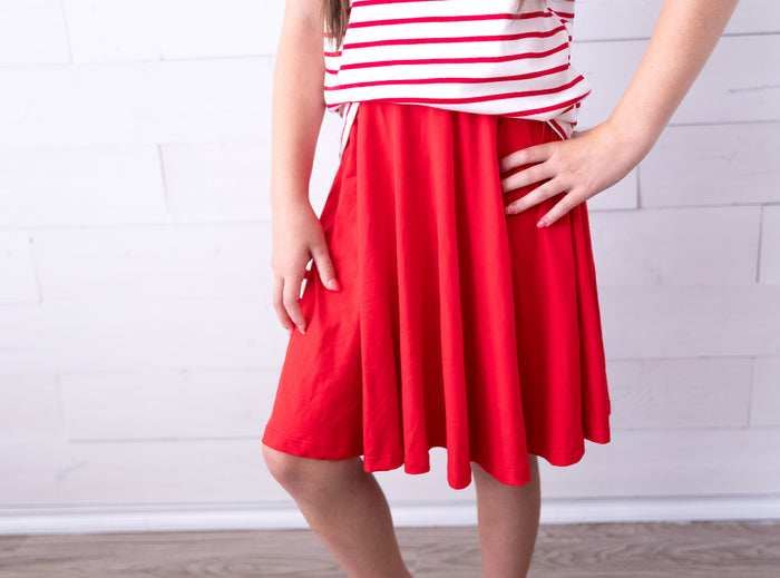 Mila & Rose Twirl Skort Red