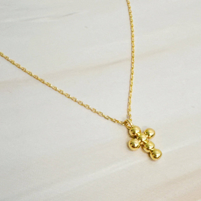 Mini Dot Cross Pendant Necklace