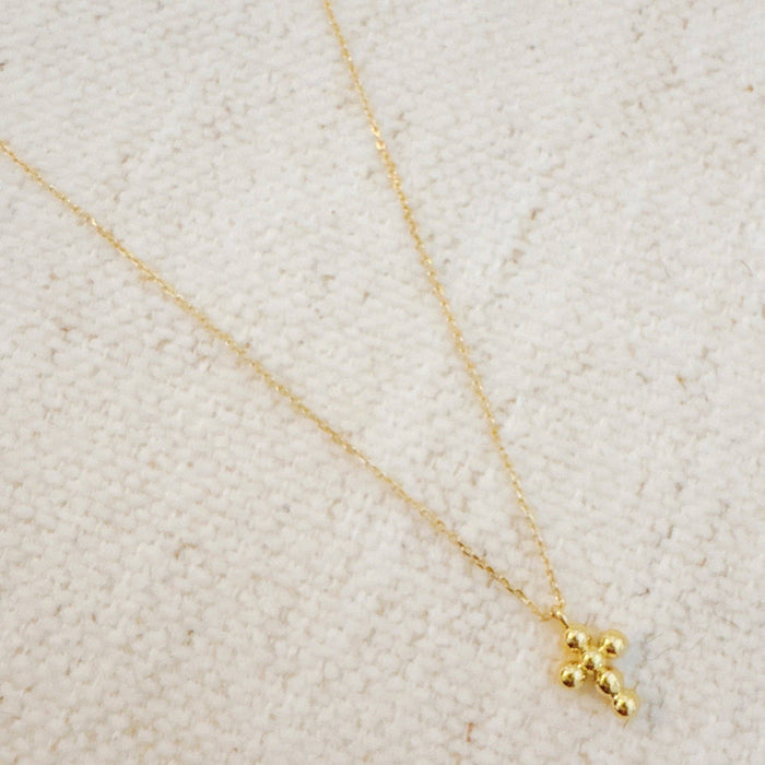 Mini Dot Cross Pendant Necklace