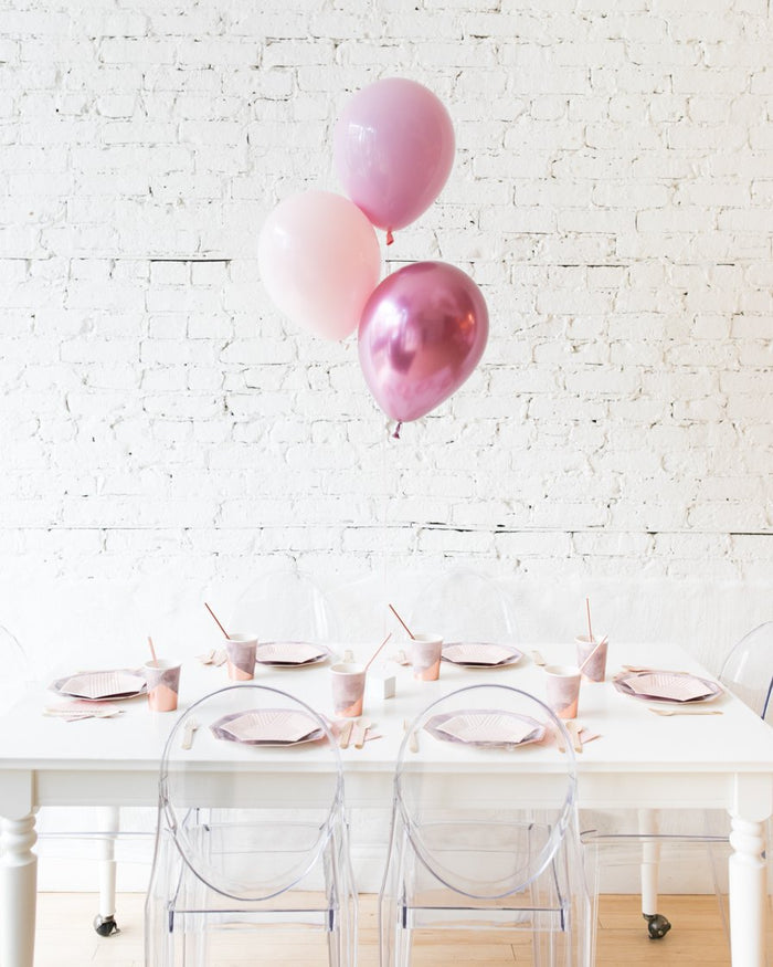 Modern Mauve - 11in Balloons Centerpiece - bouquet of 3