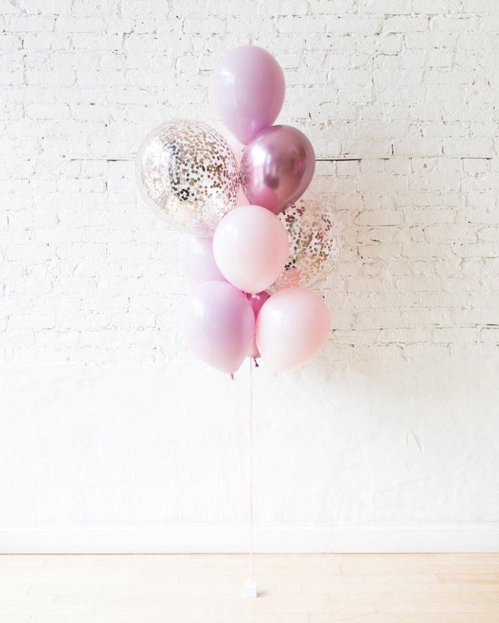 Modern Mauve - Confetti and 11in Balloons - bouquet of 10