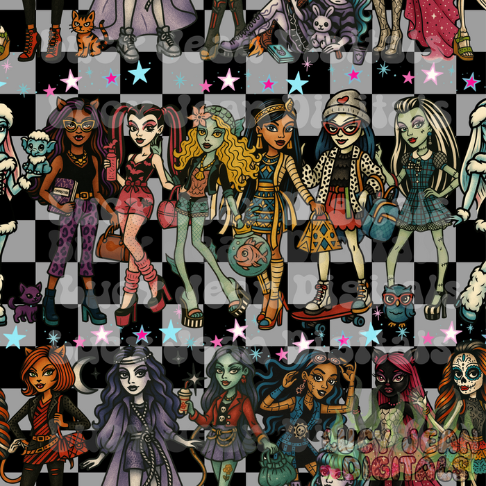 Monster Doll Flash Art Seamless File