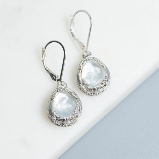 Mother of Pearl Teardrop Doublet Earrings