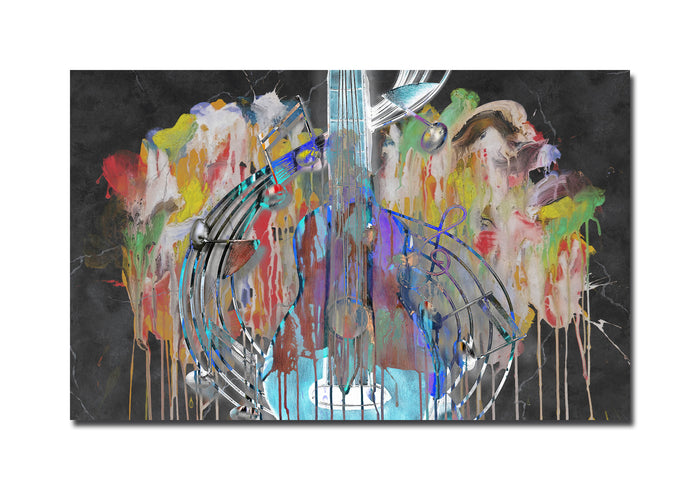 Muzik No. 16'  Wrapped Canvas Wall Art