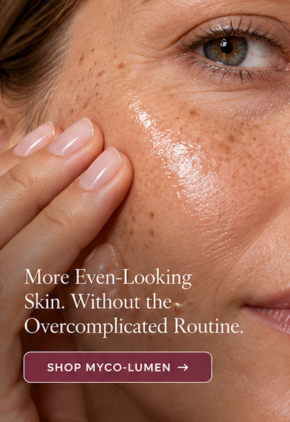 Close-up of skin with serum applied for a more even-looking complexion
