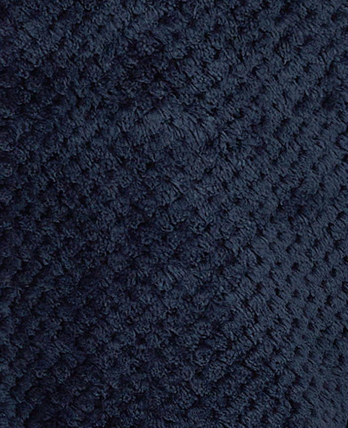 Men's Navy Charcoal Snuggle Fleece Dressing Gown fabric detail