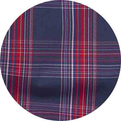 Men's Navy Red Cotton Window Check Lounge Pants fabric swatch