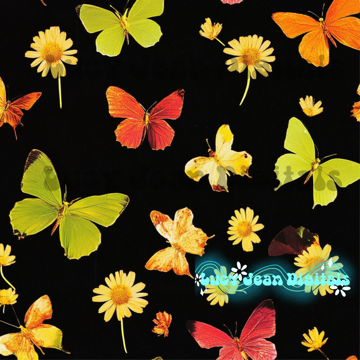 Neon butterflies seamless file