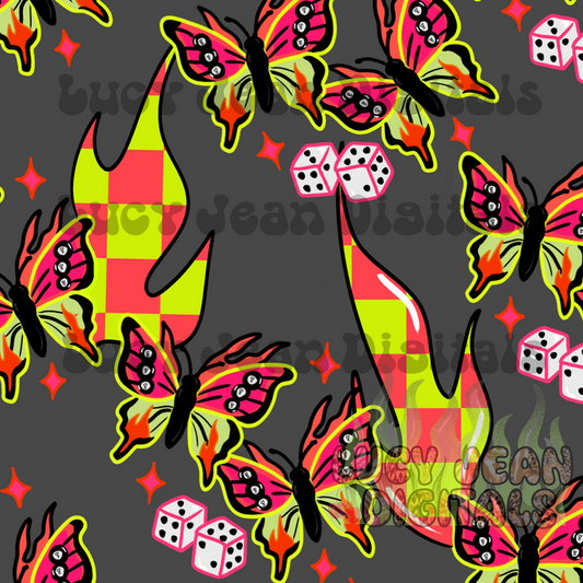 Neon Retro Butterfly Seamless File