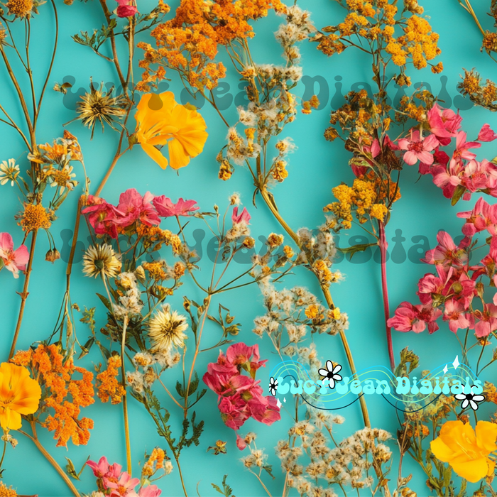 Neon wildflowers seamless file