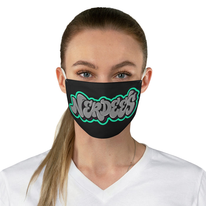 Nerdee's Gray Graffiti Logo Fabric Face Mask - Black