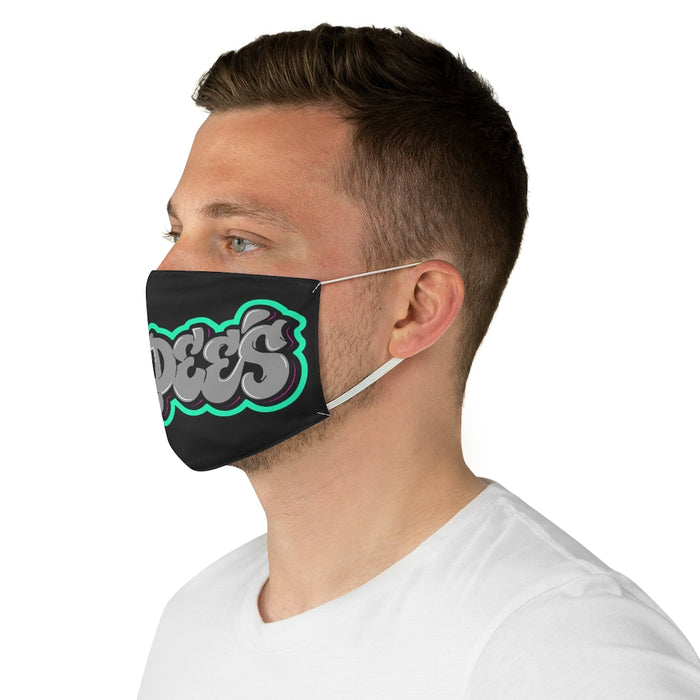Nerdee's Gray Graffiti Logo Fabric Face Mask - Black
