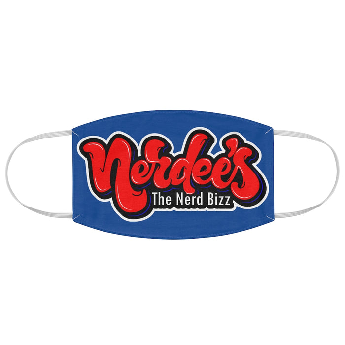 Nerdee's Red Logo Fabric Face Mask - Blue