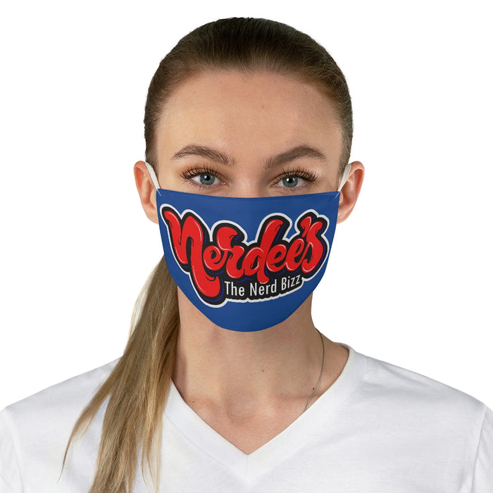 Nerdee's Red Logo Fabric Face Mask - Blue