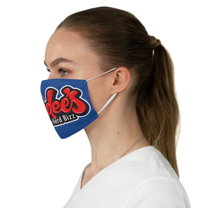 Nerdee's Red Logo Fabric Face Mask - Blue