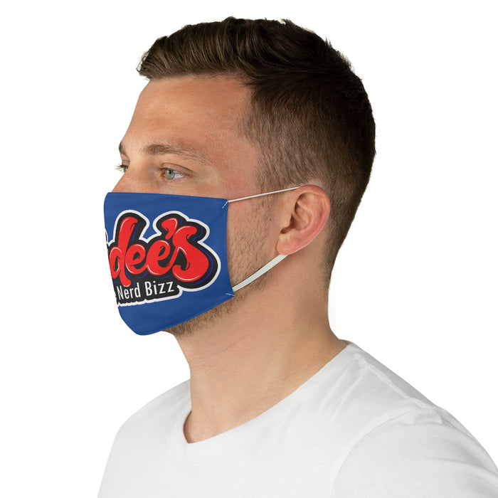 Nerdee's Red Logo Fabric Face Mask - Blue