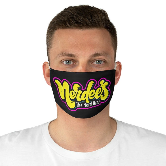Nerdee's Yellow Logo Fabric Face Mask - Black