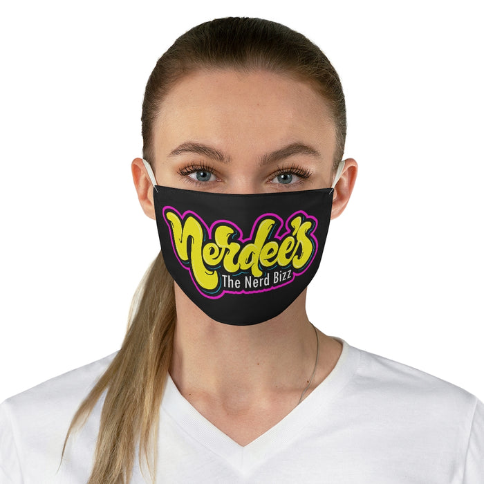 Nerdee's Yellow Logo Fabric Face Mask - Black
