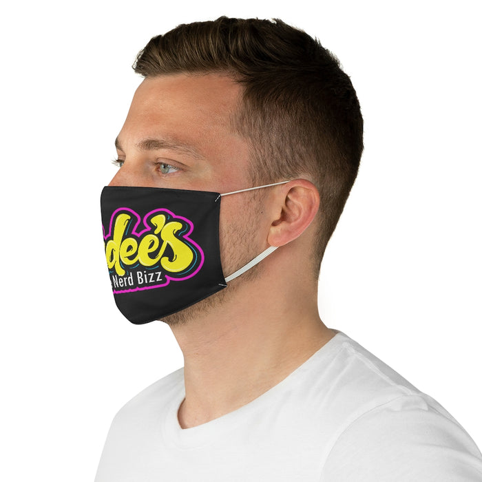 Nerdee's Yellow Logo Fabric Face Mask - Black
