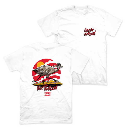 One For The Road Tee White T-Shirt Bush Chook