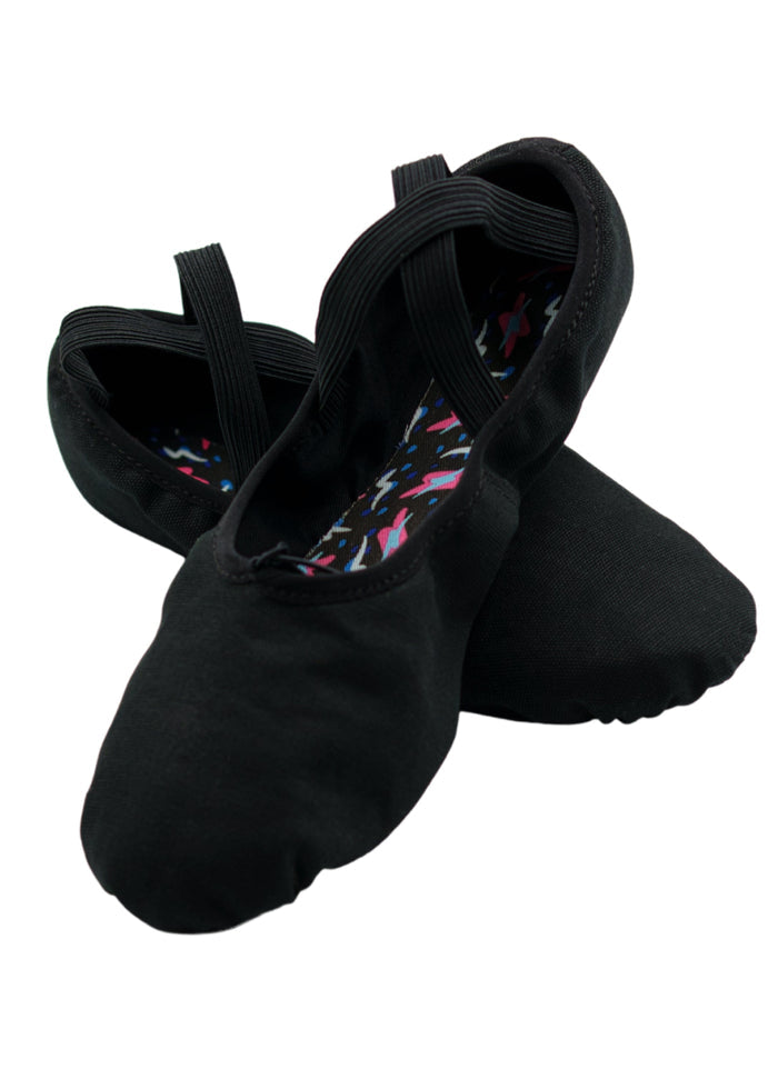 Orza Pro 2.0 Men's Split-Sole Canvas Ballet Shoe in Black with shock-absorbing materials