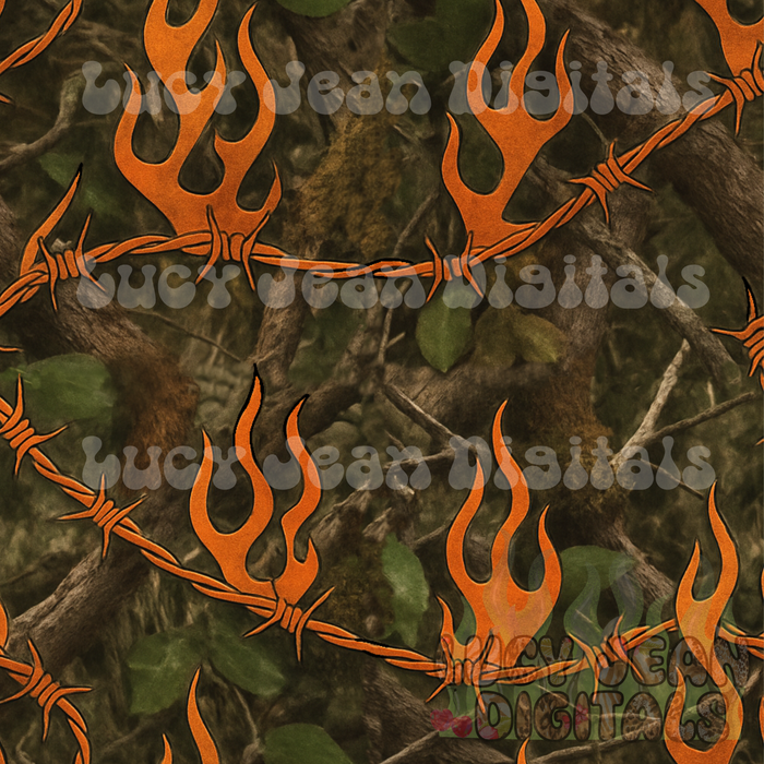 Orange Camo Barbed Seamless File