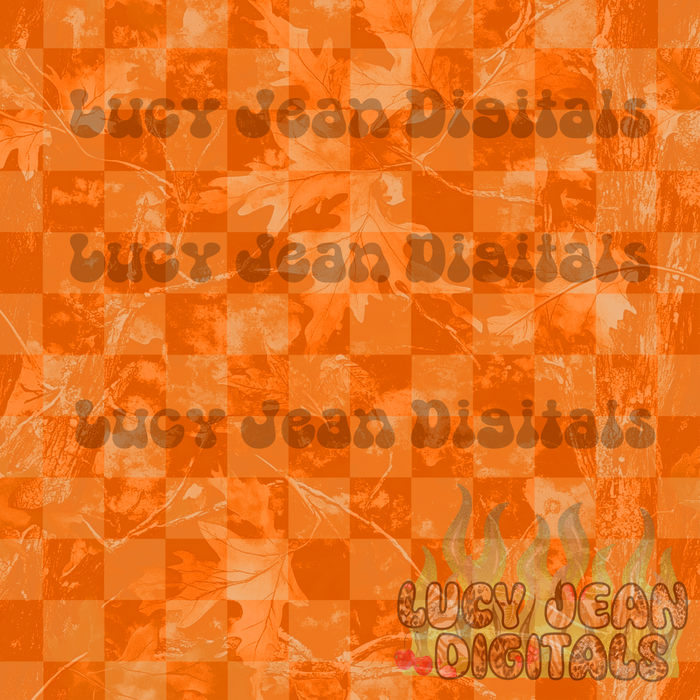 Orange Checkered Camo Seamless File