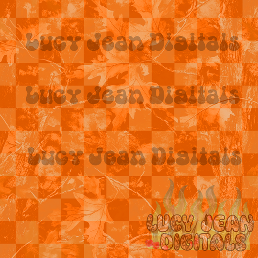 Orange Checkered Camo Seamless File