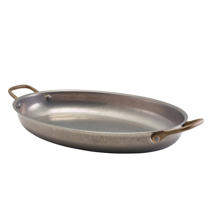 Oval Dish Vintage Steel 24.5 x 17.5cm (Box Of 6)
