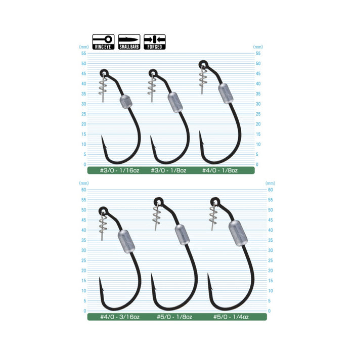 owner-twistlock-3x-weighted-hooks-5132W-size-chart