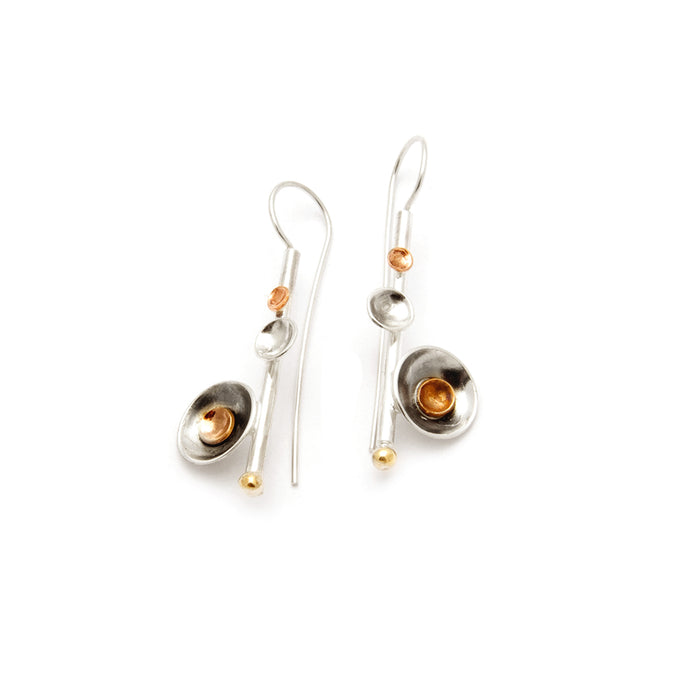 Pebbles on the Beach Earrings, Tamara Kelly, Tamara Kelly Designs, Jewelry, Earrings, Drop Earrings, Sterling Silver, Copper, Bronze