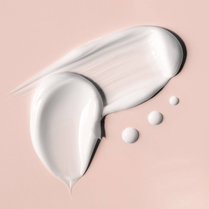 cosmetic samples against a pale peach background