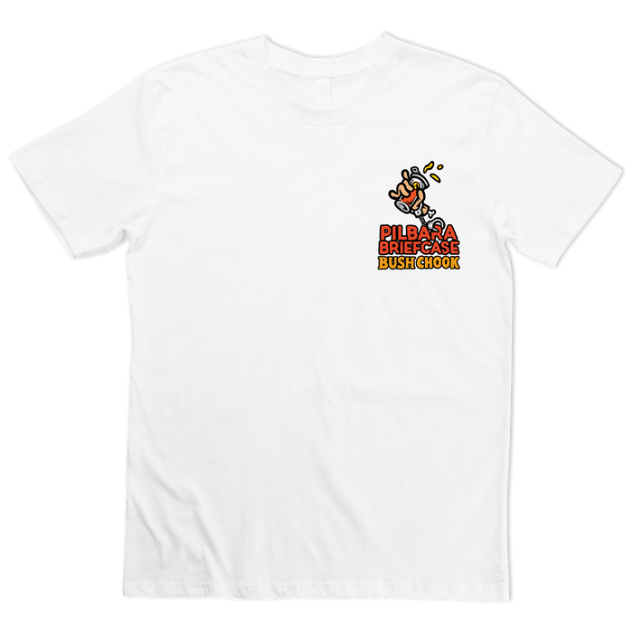 Pilbara Briefcase 2 Tee White T-Shirt Bush Chook