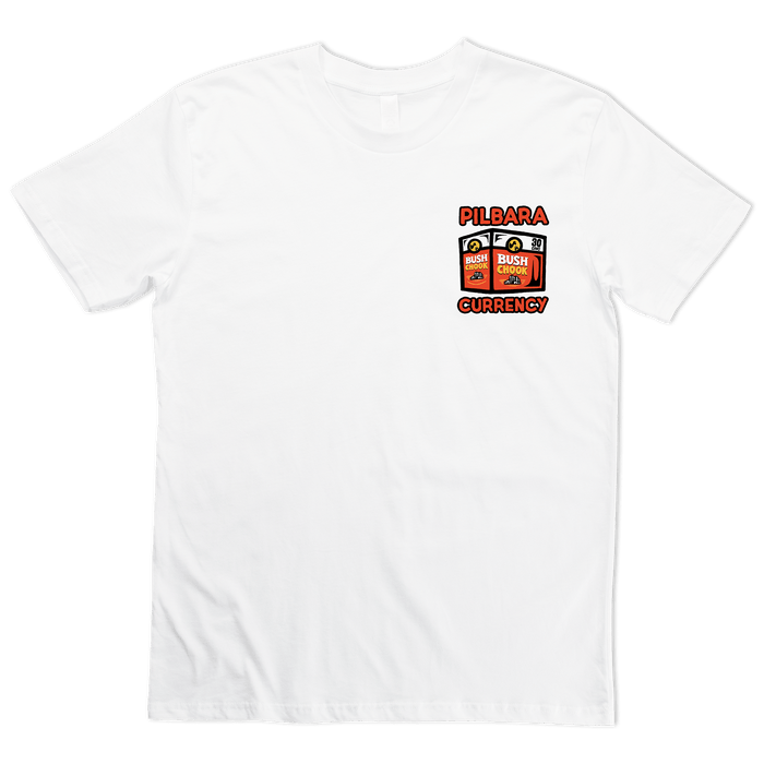 Pilbara Currency 2 Tee White T-Shirt Bush Chook