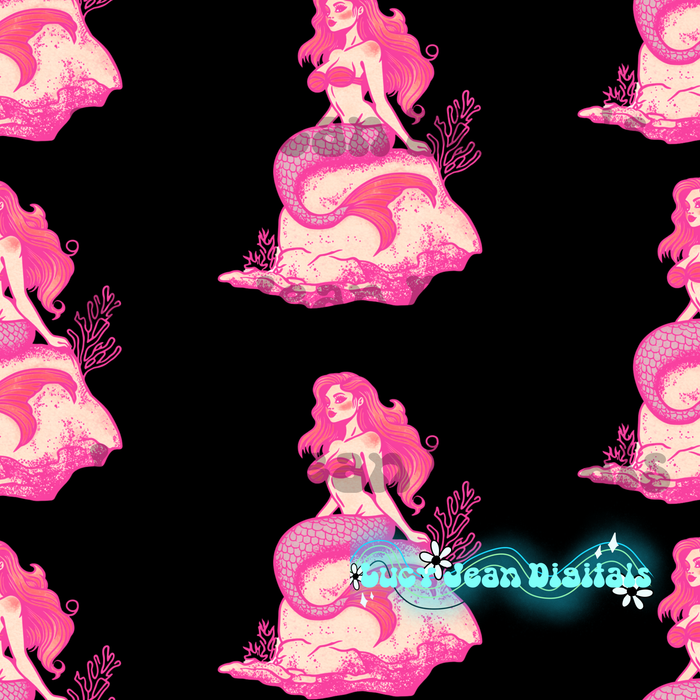 Pink Black Mermaid Seamless File
