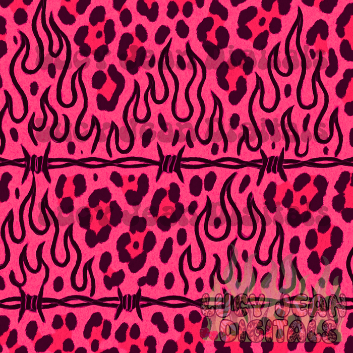 Pink Cheetah Barbed Wire Seamless File