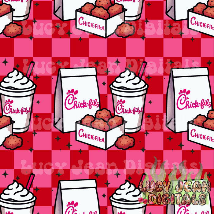 Pink Chicken Tattoo Seamless File
