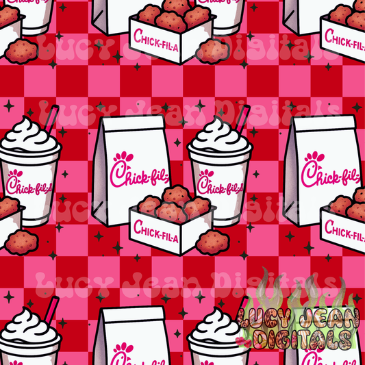 Pink Chicken Tattoo Seamless File