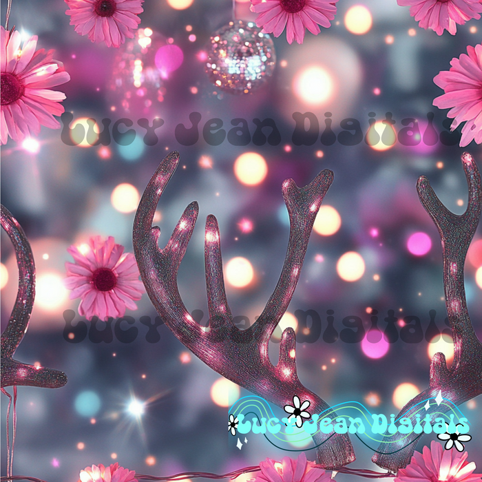 Pink Disco Antlers Seamless File