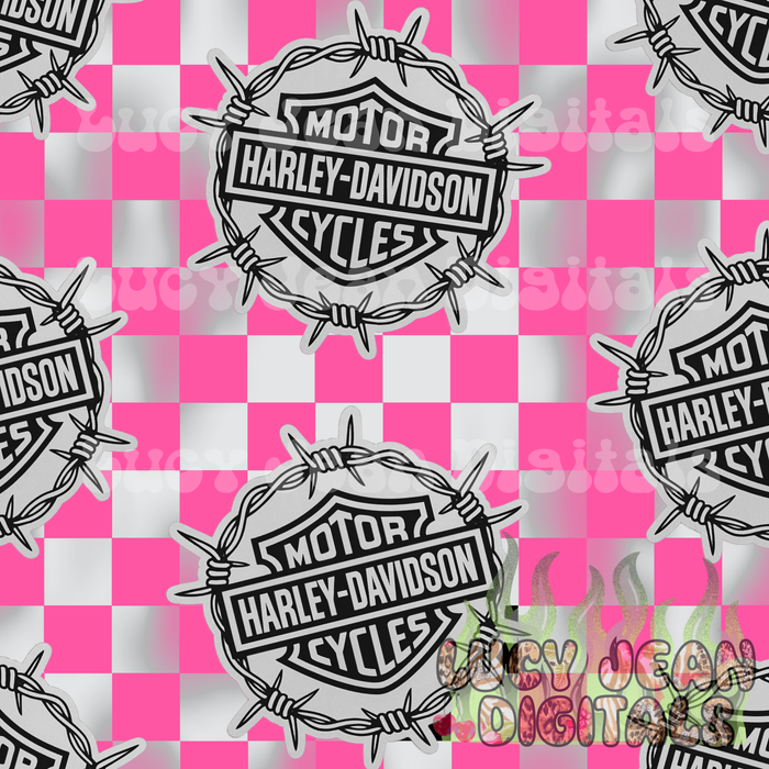 Pink HD Barbed Wire Motorcycle Seamless File