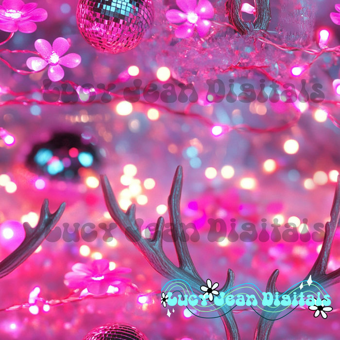 Pink Lights Deer Seamless File