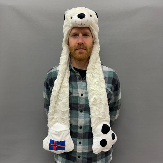 Polar Bear Beanie with Scarf & Mittens - Adult Size
