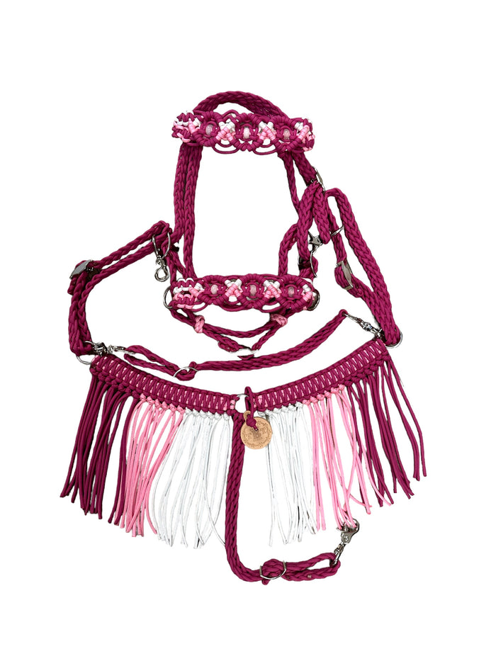 Pony Set- pink with rose quartz gemstones