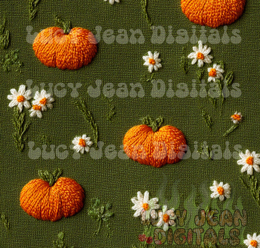 Pumpkin embroidery sweater Seamless File